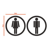 Adesivo 0059 Banheiro 2 Unidades Masculino Feminino Porta Wc
