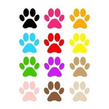 Adesivo 50 Patinhas Coloridas Carro Pet Cachorro Gato 4x3cm