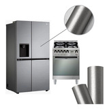Adesivo Aço Escovado Inox Envelopar Geladeira 2mx1m +