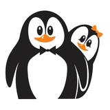 Adesivo Casal De Pinguins Para Porta De Geladeira