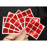 Adesivo Cubo Magico Vermelho Metalizado 3x3 57mm Rubik Dayan