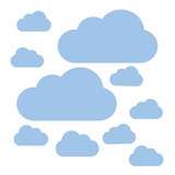 Adesivo De Parede Nuvens Azul Bebe 18 Nuvens