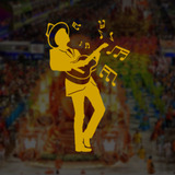 Adesivo Decorativo Carnaval Amarelo - Som De Samba Art