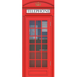 Adesivo Decorativo De Porta - Cabine Telefônica Inglaterra 
