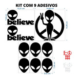 Adesivo Et Alien Alienigena Kit Com 9 Para Carro Casa