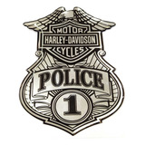 Adesivo Harley Davidson Police Capacete Moto Cromado Rs41