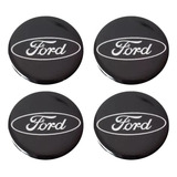 Adesivo Jogo Emblema Ford Preto Roda Calota Centro 64mm