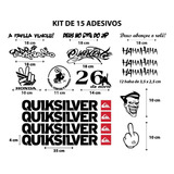 Adesivo Osascorte - Quiksilver Kit De 15 Adesivos