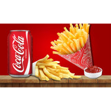 Adesivo Parede Ou Trailer Batata Frita Cone Com Refrigerante