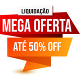 Adesivo Promoção Para Vitrine Mega Oferta 50% Para Loja