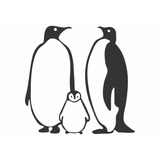 Adesivo Recorte Família Pinguim