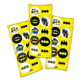 Adesivo Redondo Festa Batman - 30 Unidades - Festcolor