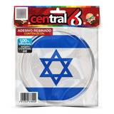 Adesivo Redondo Israel Estrela De Davi Resinado