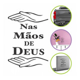 Adesivo Religioso Para Carro Nas Mãos De Deus 18cm X 25cm 