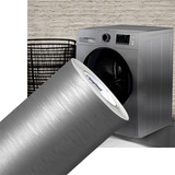 Adesivo Vinil Lavável Metálico Inox Aço Escovado Prata 1x2m Cor Prata Escovado