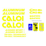 Adesivos Antiga Caloi Aluminum Andes Sport 1 Amarelo/prata