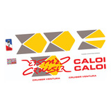 Adesivos Antiga Caloi Cruiser Ventura Cinza/amarelo/vermelho