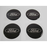 Adesivos Emblema Resinado Roda Ford 85mm Cl19 Cor Preto E Escrita Cromada
