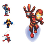 Adesivos Kids Homem Aranha Wolverine Capitão América