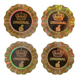 Adesivos Lacre Selo Holográfico Dourado 500und Redondo 15mm