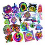 Adesivos Premium Retro Moto Bike Sk8 Psicodelico Holográfico