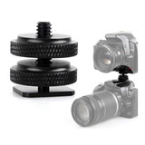 Adpatador Sapata Flash Iluminador Microfone Duas Travas 1/4