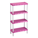 Agraplast 914 Estante Plástico 4 Prateleiras Cor Rosa