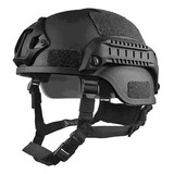 Airsoft Capacete Preto C/ Protetor De Orelha 