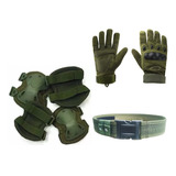Airsoft Completo Joelheira Cinto Luva Preto Verde Tan Multic