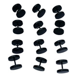 Alargador Falso Preto Aço 10mm Piercing Unissex Atacado