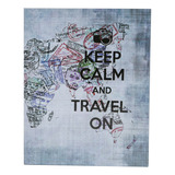 Álbum Para 200 Fotos 10x15 Capa Dura Keep Calm And Travel Cor Azul-claro Viagem