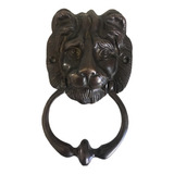 Aldrava Leão Bronze Oxidado Bate Porta Artesanal Decoração