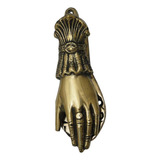 Aldrava Mão Bronze Casa Mistica Decorações Bate Porta Casa Cor Dourado-escuro