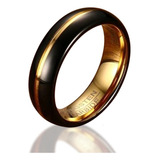 Aliança Tungstênio Black Com Dourado