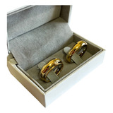 Alianças De Casamento Ouro 18k Encapada 5mm Com Solitário