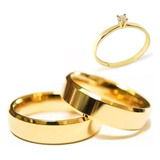 Alianças Grife Jóias Chanfradas Moeda Antiga Ouro 6mm