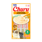 Alimento Inaba Churu Gato Todas As Idades Sabor Frango Kit 4 Unidades De 14g
