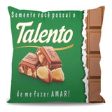 Almofada Chocolate Talento Enchimento Zíper Invisível