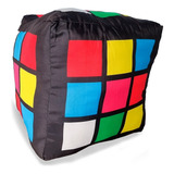 Almofada Cubo Magico Rubik Decoração Geek Jogo Quebra Cabeça Cor Preto Desenho Do Tecido Liso
