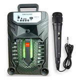 Alto Falante Bluetooth C/ Karaoke Radio Potente Led Colorido
