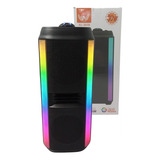 Altomex Al-3938 Caixa De Som Bluetooth Com Entrada De Microfone Led Usb Fm Cor Preto 110v/220v