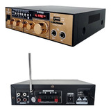 Amplificador Bluetooth Receiver Usb Sd Fm Karaoke 2 Canais Cor Preto - 110v