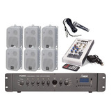Amplificador Pw350 6 Canais+6 Caixas+mesa3 Canais+ Microfone