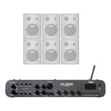 Amplificador Sa2500 Bt, Usb,fm,mic,aux+6 Ps200 New Branca