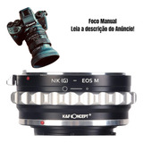 Anel Adaptador K&f Lente Nikon F P/ Canon Eos M M50 M10 M200