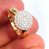 Anel Chuveiro Aro 13,aliança Ouro Amarelo 18k 61 Diamantes