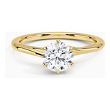 Anel De Noivado Ouro 18k Solitário Diamante 10 Pontos Luxo