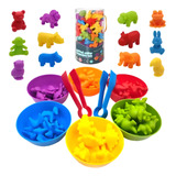 Animais De Silicone Classificação Cores Montessori