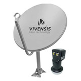 Antena Digital Parabólica Vivensis 60cm Ku 5g + Lnbf Duplo
