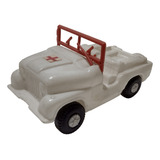 Antiga Miniatura Jeep Plástico Bolha Colecionavel Branco